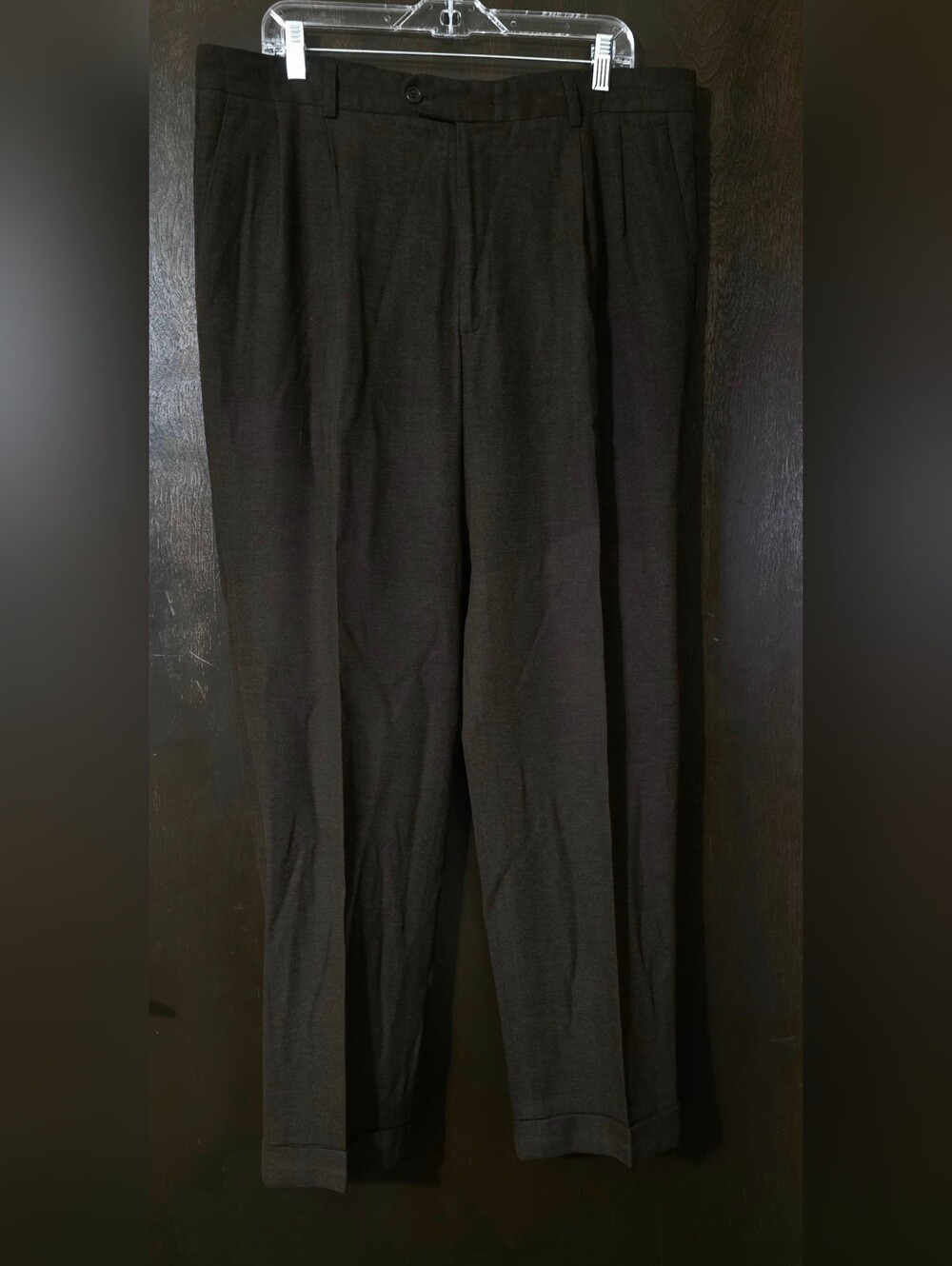 Mark Shale Dark Brown Pleated Viscose Ciclone Dress Pants Italy Size 36/30